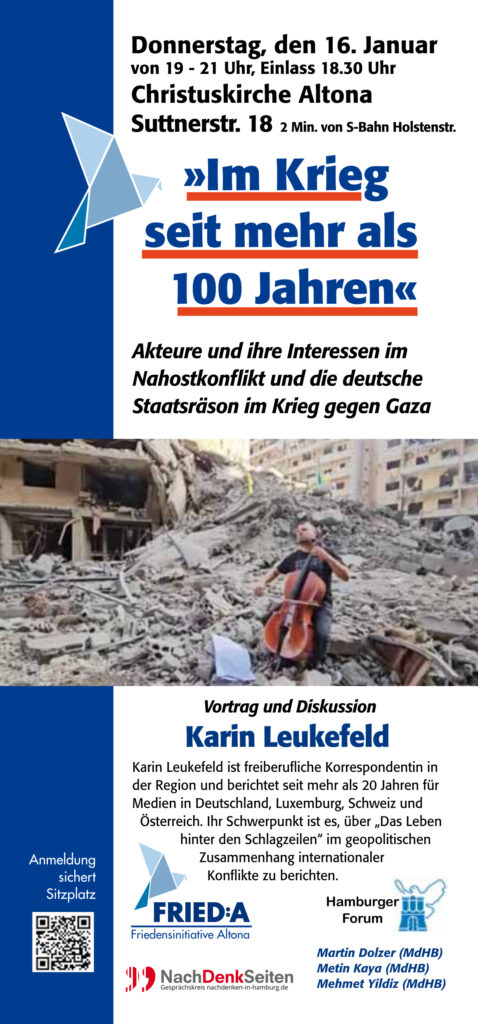 Gesprächskreis nachdenken-in-hamburg.de Akteure und ihre Interessen im Nahostkonflikt und die deutsche Staatsräson im Krieg gegen Gaza