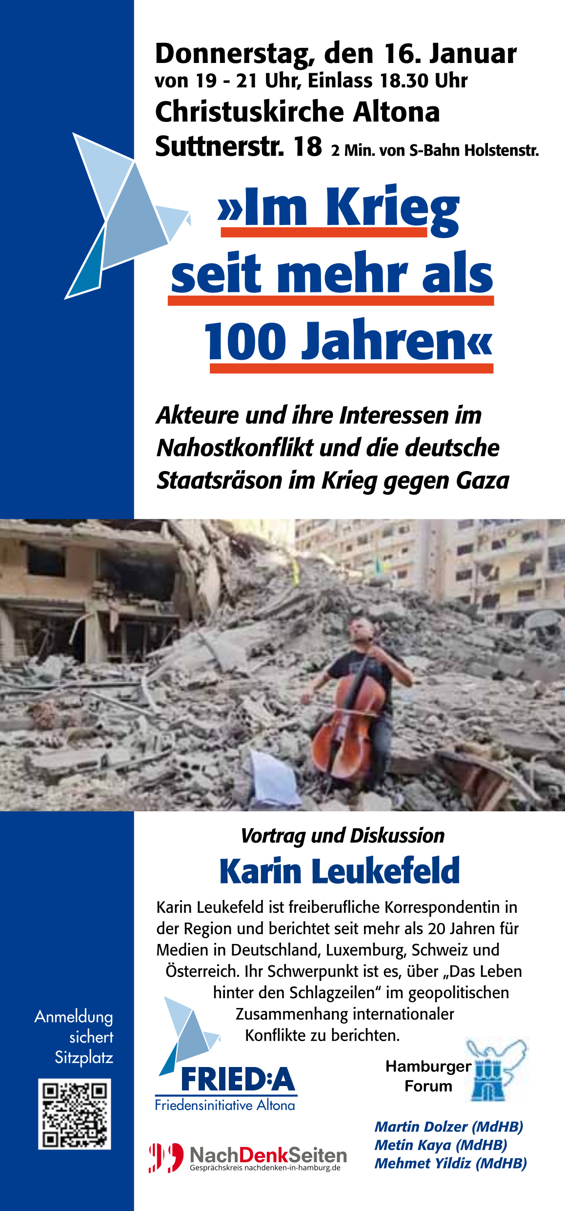 Gesprächskreis nachdenken-in-hamburg.de Akteure und ihre Interessen im Nahostkonflikt und die deutsche Staatsräson im Krieg gegen Gaza